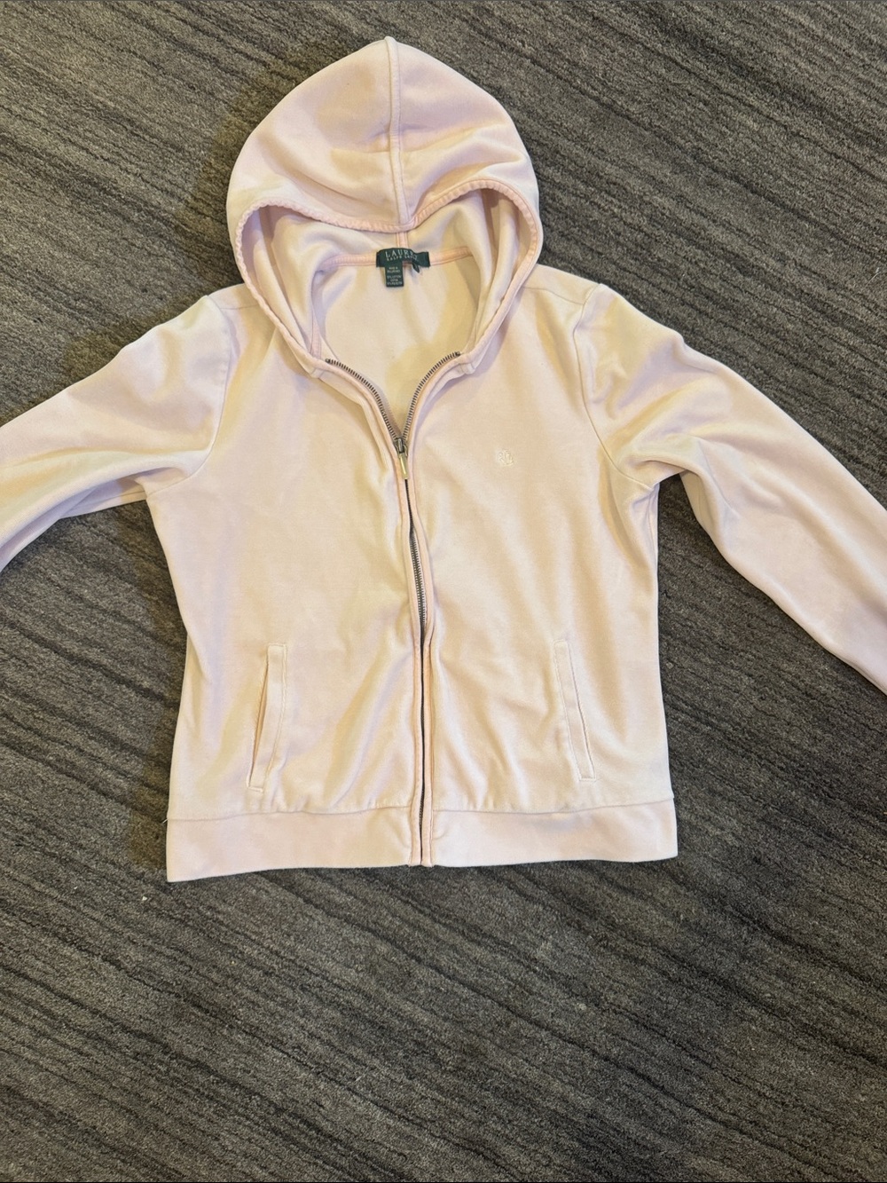 Ralph lauren pink velour zip Sweatshirt M